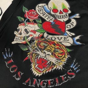 Size XL Y2K vintage Ed Hardy “Death of Love, Los Angeles” Black Muscle Tank